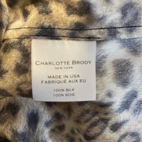 Charlotte Brody Leopard Print Silk Dresss With Tassel Belt Size M - Picture 6 of 6